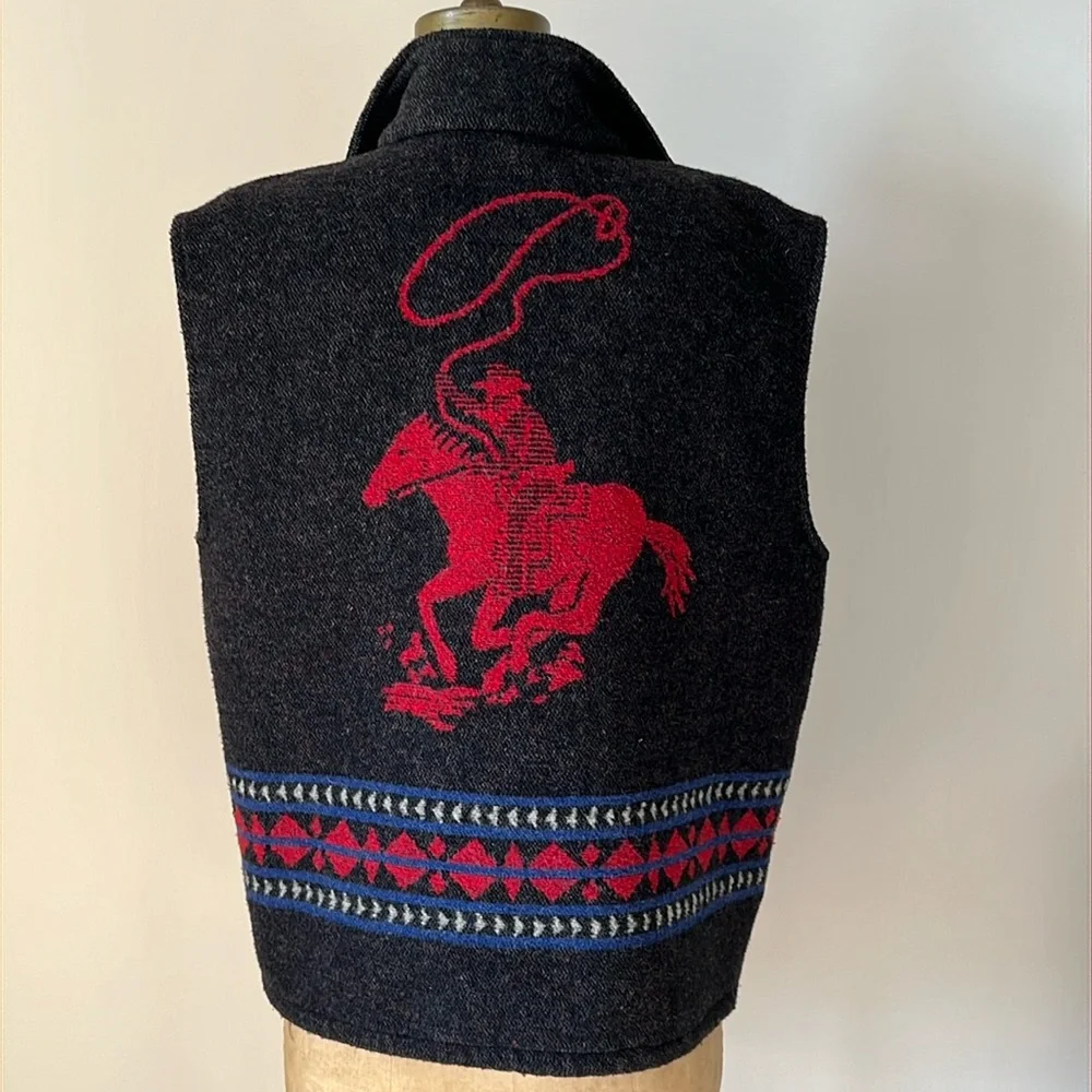 Vintage Cowboy Cowgirl Western Horse Rodeo Vest